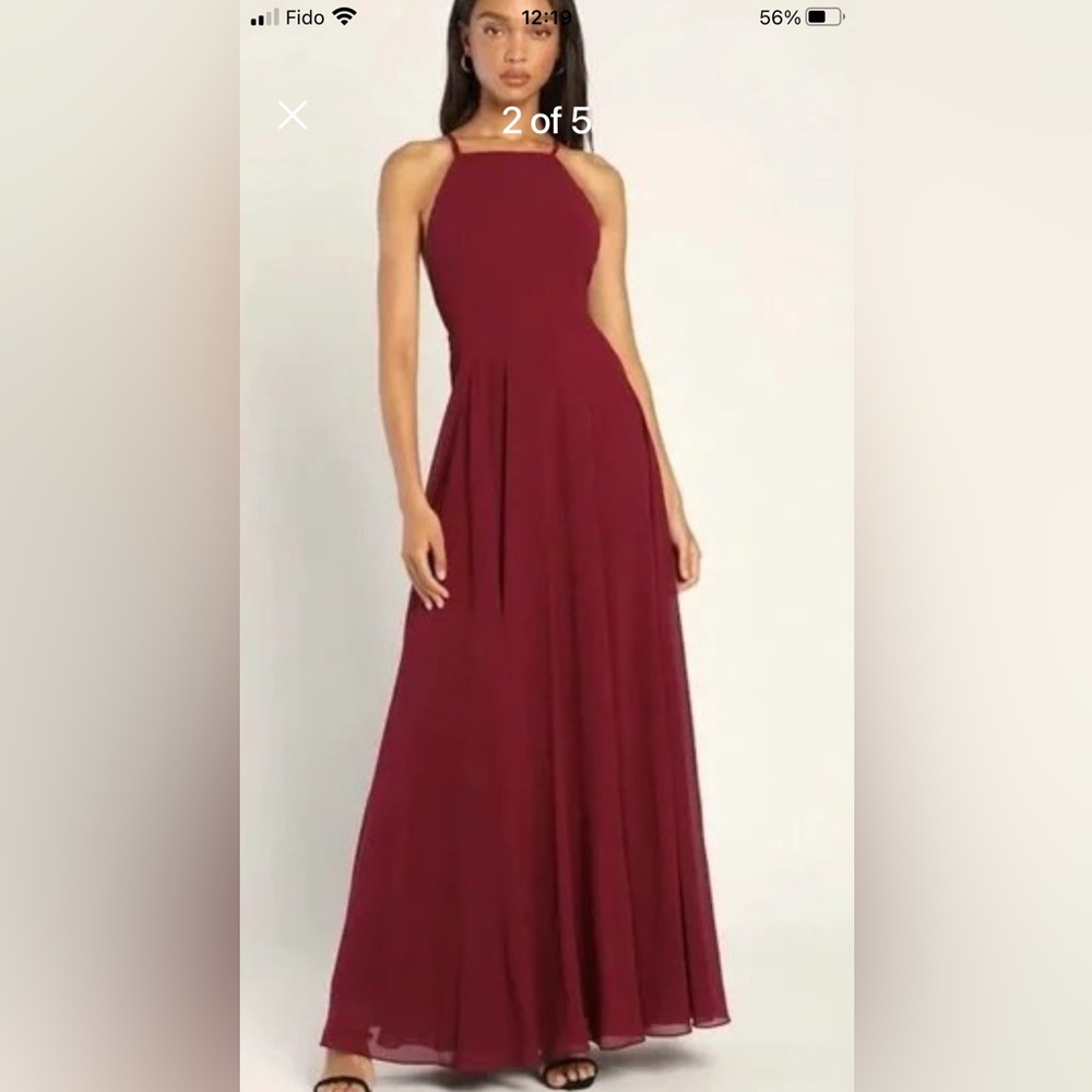 Lulus dress dark red burgundy size m as new